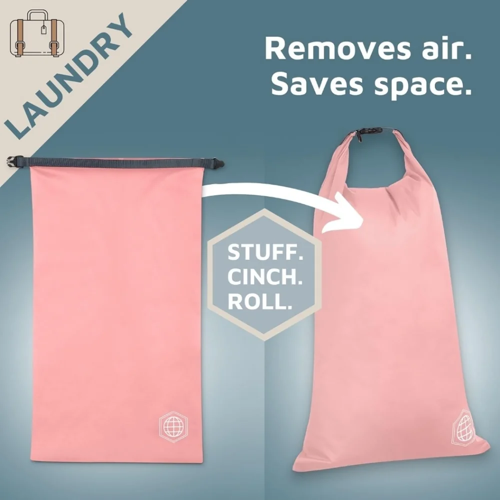 TRIPPED Compression Packing Cubes - 6-Piece Travel Essential Set - Dusty Rose